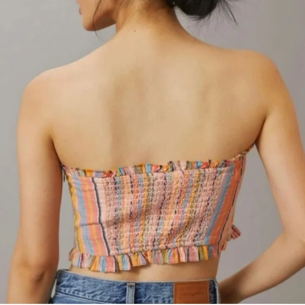 Anthropologie Pilcro Striped Strapless Top Size Large Petite NWT - Picture 3 of 13
